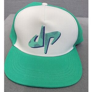 Dude Perfect Snapback Hat Green White DP Logo Flat Brim Baseball Cap Adjustable